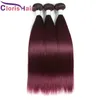 1b Borgonha Raw Virgin Indian Weaves Colorido Sedosa Cabelo Humano Humano 3 Bundles Destaque 99J Vinho Vermelho Ombre Costurar em Extensões para Venda