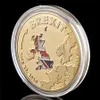 5PC UK BREXIT EU Folkomröstning Independence Craft Gold Commemorative Euro Coin med skyddskapsare2440336