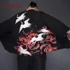 Zongke dragão japonês streetwear kimono cardigan black windbreaker homens casaco casaco 2018 verão c19040401