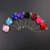 1pc Men Rose Flower Golden Leaf Fashion Brooch Pin Suit Lapel New Mens Wedding Boutonniere Brooches Jewelry Gifts