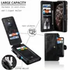 Folio détachable Portefeuille en cuir végétalien chaîne de protection Shell 11 cartes Machines à sous support de voiture 3 en 1 Support Holster Téléphone pour iPhone Samsung