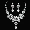 Bling Bling Set Korony Naszyjnik Kolczyki Stop Crystal Cekinowy Biżuteria Bridal Akcesoria Ślubne Tiarary Headpieces Włosy