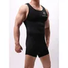 Confortable Modal extensible body hommes une pièce corps Shapers Slim Fitness maillot de corps sans manches combinaison courte justaucorps serré
