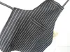 Tissu en lin de coton rayé noir blanc avec bandoulière réglable tablier de cuisine pour la maison adulte 1223679