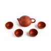 Natural Purple Clay Tea Set med 1 tekanna 4 tekoppar handgjorda Zisha Sand Chinese Kong Fu Teaware Authentic Yixing Gifts