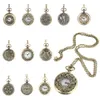Vine steampunk oco flor quartzo relógio de bolso colar pingente corrente relógio presentes fs992863316