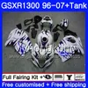 Hayabusa Suzuki GSXR1300 96 06 07 333HM.283 GSXR1300 1996 1997 1998 1999 00 2001 2002 2003 2004 2005 2006 2007 Branco Azul carenagens