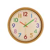 12 pouces silencieux coloré numéro enfants horloge murale grande décorative non tic-tac horloge murale style vintage à piles salon décor à la maison