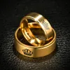 Modyle 2018 New Gold Color King And Queen Stainless Steel Crown Couple Rings For Couples Love Promise Rings For Woman