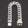 Hip Hop Zircon pavé Bling Iced Out CZ Bracelets Black Silver Color Cuban Miami Link Chain Charm Jewelry Drop 7717052