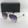 Mate Negro 121 Gafas de sol cuadradas Lentes de degradado marrón Gafas de sol Hombres Gafas de sol Tonos Nuevo con caja