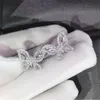 Choucong New Classical Fashion Jewelry Butterfly Earring 925 Sterling Silver Princess Cut White Topaz CZ Diamond Women Stud Earrin5963623