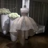 2019 New Elegant Short Wedding Dresses High Quality Pearls Strapless Backless Bridal Gowns Hi-Lo Party Dress Sexy