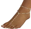 Alta qualità moda piede gioielli donne spiaggia imitazione perla a piedi nudi sandalo piede gioielli cavigliera catene di gioielli in cristallo regalo