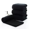 Asciugamano 3 pezzi Set di cotone nero per uomo Toalla 2pz Salvietta per il viso Mano 1pz Bagno Campeggio Asciugamani da doccia Bagno1