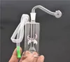 Mini Glass Oil Burner Bong Water Pipes with Recycler Dab Rig Hand Bongs Thick Pyrex Glass beaker bong with 10mm oil burner pipe and hose