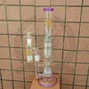 Becher Bong 16 Zoll Farbe Rauchen Matrix Recycler Rosa Glasbong Bohrinsel Lila Grün Blau Schwarz Glas Wasserpfeifen Hohe Corona Hitman Bongs