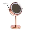6 "1x / 3x powiększający lustro dwustronne z stojakiem 18 LED Oświetlone tabletop Makijaż kosmetyczny Mirror Battery Operowany RoseGold Bronze Silver