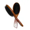 Natural Boar Brestle Hairbrush Massage Comb Antistatic Hair Scalp Paddelborste Beech Trähandtag Hårborste Styling Tool för ME5265310