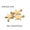 50pcs/Los 15x9.5mm Edelstahl Pentagramm Charme Double Hole Star Anhänger Zauber für DIY -Armband Making Accessoires Pentagramm Charme