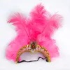Indian Crystal Crown Feather Headbands Party Festival Kutlaması Headdress Karnaval Başlık Başlığı Cadılar Bayramı New226E