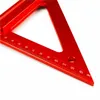 Freeshipping Strumento calibro righello triangolo incrociato rosso per la lavorazione del legno in alluminio di buona qualità