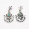 Europeand America Beautiful Fashion Or Argent en cristal clair Boucles d'oreilles élégant Turquoise Dangle Boucles d'oreilles pour les femmes