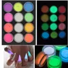 12 cor pregos luminous glitter em pó ultrafino brilho no escuro diy nail art decoração fluorescência efeito prego ferramenta