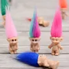 3 cm de cabelo colorido boneca de trolls feliz amor familiar Fieldddy Mummy Baby Girl Ação Figuras Doll Leprocauns dam brinquedo Random Colors8740478