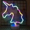 Brelong Led Neon Night Light Flamingo Unicorn Moon Angel Party 웨딩 장식 어린이 방 장식 Home227d