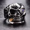 Skull tobacco pipe creative design personalized men's ring wholesale custom high end silver ring rings for men