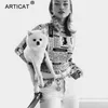 Articat Letters Print Long Sleeve High Neck Bodycon Sexy Christmas Bodysuit 2018 Autumn Winter Rompers Womens Jumpsuit Body Suit C19040301