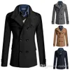 Mens Designer Winter Jackets Stand Collar Long Length Trench Coat Male Casual Overcoat Casacos Punk Windbreaker