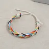 Coppia colorata Bracciale in corda intrecciata a mano Multicolor Linea di cera Bracciali Bracciali regolabili Braccialetti vintage bohémien Amicizia Gioielli regalo