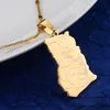 Stainless Steel Ghana Map Pendant Necklaces Fashion Ghanaian Map Women Jewelry330l