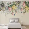 Abitudine 3D murales wallpaper per soggiorno dipinto a mano retrò rose Sfondi parete di fondo TV