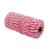 100m roll 1 5-2mm Cotton Twine Stripe Line for Wedding Party Favour Gift Craft Package Suppliesred white327p