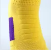 Chaussettes de basket tube pour hommes lettres boucles intermittentes épaississement chaussettes de sport antidérapantes chaussettes de marée