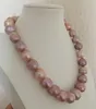 Tylko 13-15mm Sea South Sea Barok Multicolor Pearl Necklace 925 cal 925 Silver