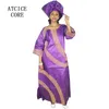 Afryki Dresses for Women Moda Design New African Bazin Haft Design Design Długa sukienka z szalikiem Dwa komputery jeden zestaw A175 #