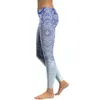 Spring Fading royal blue tight Mandala leggings Skinny girls gym running pants factory sales Free drop shipping