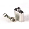 Mini portátil Hip Flasks Keychain 1oz Garrafa de óleo de aço inoxidável Uísque Licor Álcool Bolso Hip Flask Flagon Garrafa de óleo Chave Ring7094729