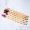 Bamboo Toothbrush Adult Soft Rainbow Environmentally Bamboo Wooden Handle Tooth brush Eco-friendly Toothbrush 11 colors KKA7762-1