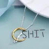 vente nouveau tempérament simple mignon lune chat pendentif collier clavicule chaîne pendentif animal fabricants bijoux cadeau en gros2958389