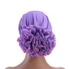 Woman Big Flower Turban Elastic Cloth Hair Accessories Hair Bands Hat Chemo Ladies Muslim Scarf Hijab Cap Flower Bonnet Beanie for Girl