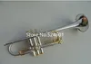 Top Selling Trumpet C Tone C180SML-239 Silver Brass Key Top Musical instrument with case Mouthpiece Free Shipping