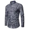 2019 fashion men's nightclub leopard print long-sleeved shirt good quality eu size party imported clothing