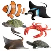 Simulaci￳n animales marinos modelo juguete accesorios decorativos de tibur￳n de pescado organismos marinos de cangrejo modelos adornos decoraciones ni￱os aprendiendo juguetes educativos