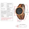 Wholesale- Bobo Bird D30 Ronde Vintage Zebra Houten Case Mannen Horloge met Ebony Bamboe Hout Gezicht met Zebra Bamboe Houten Strap Japanse Beweging