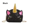 5 styles Children handbag Unicorn Chain Shoulder Bags Bling Sequins Cartoon Crossbody Bag kids Messenger coin purse party gift wholesale